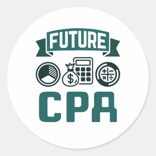 Future CPA Accounting Abschluss Runder Aufkleber (Vorderseite)