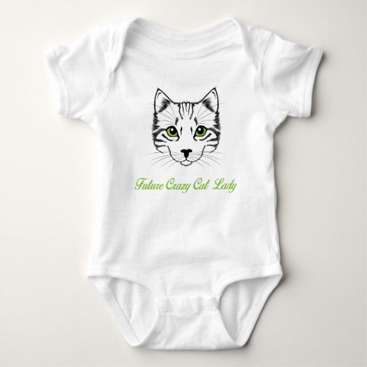 Future Crazy Cat Lady Baby Bodysuit mit Katzengesi Baby Strampler (Vorderseite)