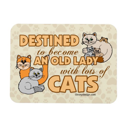 Future Crazy Cat Lady Funny Sprichwort Design Magnet (Horizontal)
