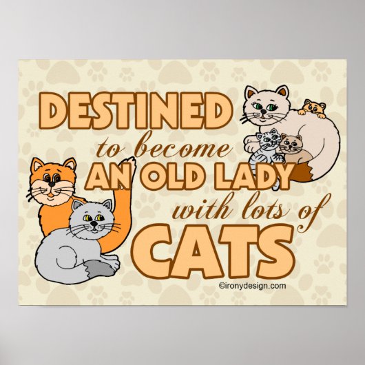Future Crazy Cat Lady Funny Sprichwort Design Poster (Vorne)