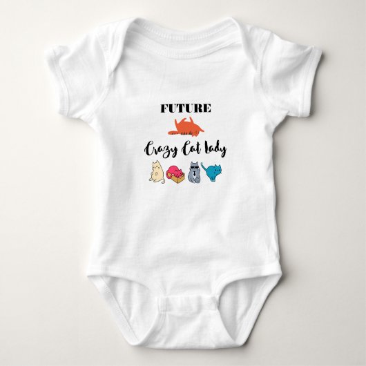 Future Crazy Cat Lady - Niedliche Kitty Illustrati Baby Strampler (Vorderseite)