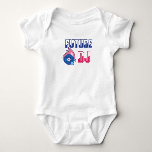 Future D.J. Baby unisex Junge Mädchen deejay pink Strampler (Vorderseite)