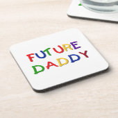 Future Daddy Primary Colors - T - Shirt und Gesche Getränkeuntersetzer (Linke Seite)