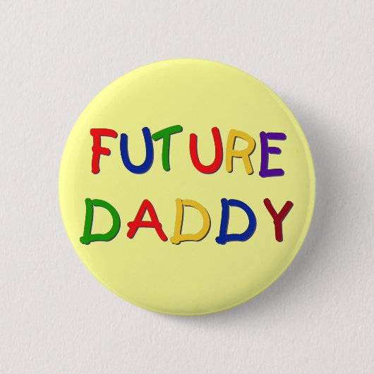 Future Daddy Primary Colors Tshirts and Gifts Button (Vorderseite)