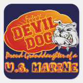 Future Devil Dog Quadratischer Aufkleber (Vorderseite)
