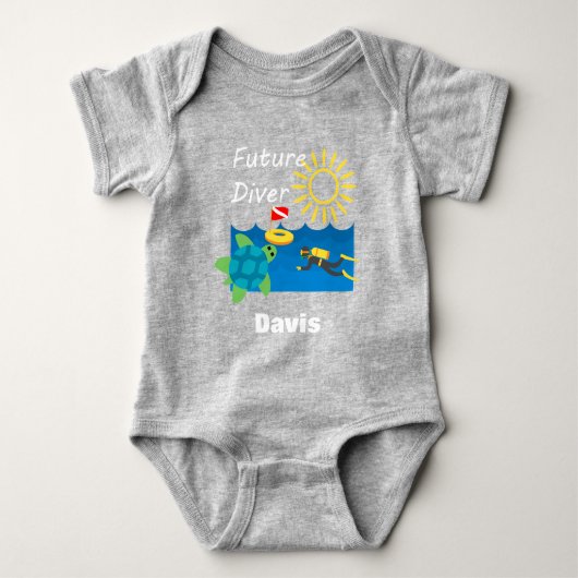 Future Diver Design - Baby Jersey Bodysuit Strampler (Vorderseite)