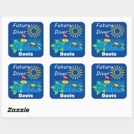 Future Diver Design - Square Stickers