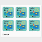 Future Diver Design - Square Stickers (Blatt)