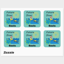 Future Diver Design - Square Stickers