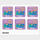 Future Diver Design - Square Stickers (Blatt)
