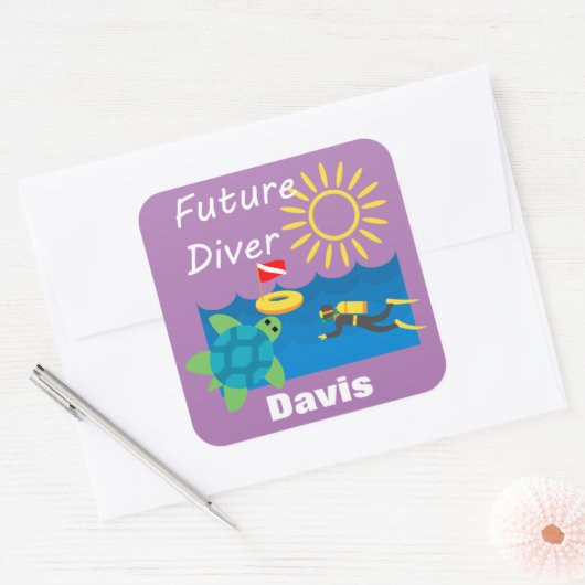Future Diver Design - Square Stickers (Umschlag)