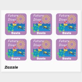 Future Diver Design - Square Stickers