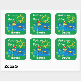 Future Diver Design - Square Stickers