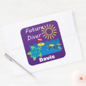 Future Diver Design - Square Stickers (Umschlag)