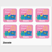 Future Diver Design - Square Stickers (Blatt)