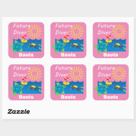 Future Diver Design - Square Stickers
