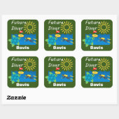 Future Diver Design - Square Stickers (Blatt)