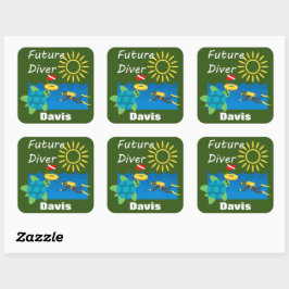 Future Diver Design - Square Stickers