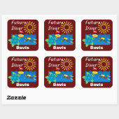 Future Diver Design - Square Stickers (Blatt)