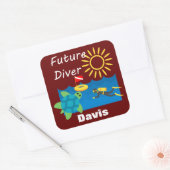 Future Diver Design - Square Stickers (Umschlag)