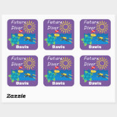 Future Diver Design - Square Stickers (Blatt)