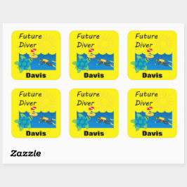 Future Diver Design - Square Stickers