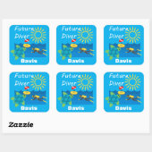 Future Diver Design - Square Stickers (Blatt)