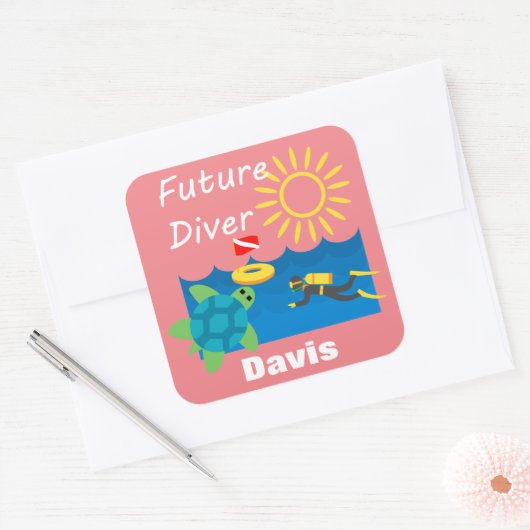 Future Diver Design - Square Stickers (Umschlag)