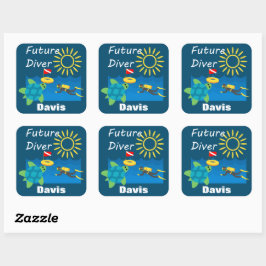 Future Diver Design - Square Stickers