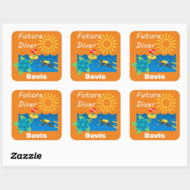 Future Diver Design - Square Stickers