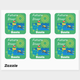 Future Diver Design - Square Stickers