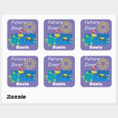 Future Diver Design - Square Stickers (Blatt)