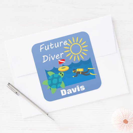 Future Diver Design - Square Stickers (Umschlag)