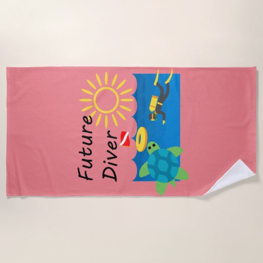 Future Diver Design - Strandtuch (Vorderseite)