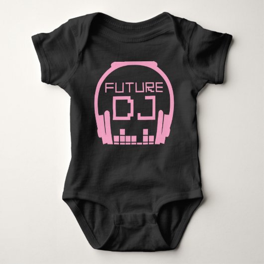 Future DJ Baby Girl Kids Deejay Disc Jockey Pink Baby Strampler (Vorderseite)