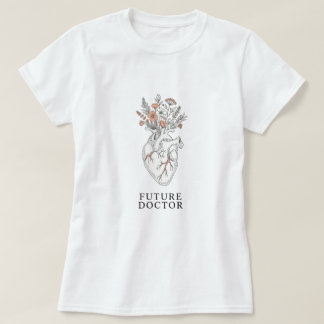 Future Doctor | Anatomisches Herz mit floraler Bou T-Shirt