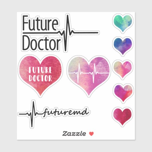 Future Doctor - Heart - Sticker Collection (Blatt)