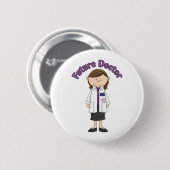 Future Doctor Little Girl Button (Vorne & Hinten)