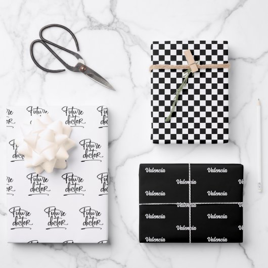 Future Doctor Med Student Personalisiert Geschenkpapier Set (Vorderseite)
