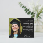 Future Dreamer Abschluss Invitation (Schwarz) Einladung (Stehend Vorderseite)