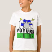 Future Drummer Blue Drum Set T-Shirt (Vorderseite)