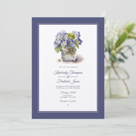 Future Dusk Common Abend Primrose Floral Wedding Einladung (Stehend Vorderseite)