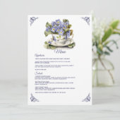 Future Dusk Common Abend Primrose Floral Wedding Menükarte (Stehend Vorderseite)