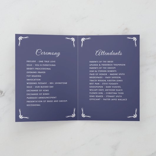 Future Dusk Common Abend Primrose Floral Wedding Programm (Innenseite)