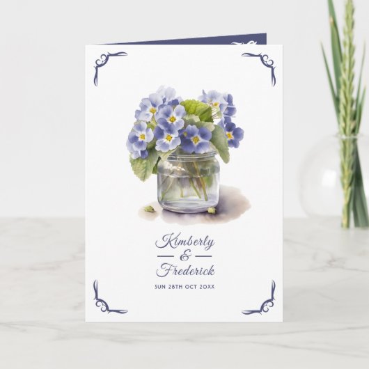 Future Dusk Common Abend Primrose Floral Wedding Programm (Vorderseite)