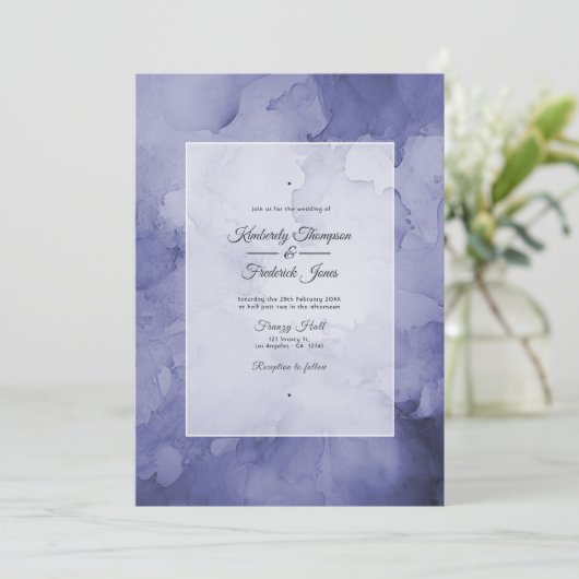 Future Dusk Wedding Einladung (Stehend Vorderseite)