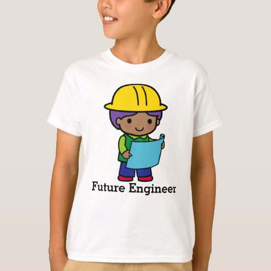Future Engineer Junge in gelbem Harthut T-Shirt (Vorderseite)