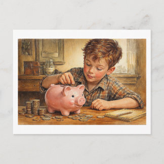 Future financier. Postcard Postkarte