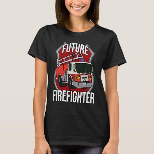 Future Firefighter Fireman Fire Truck Car Kids Boy T-Shirt (Vorderseite)