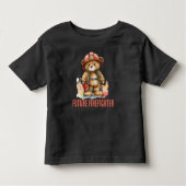 Future Firefighter Wasserfarbe Fireman Teddy Bear Kleinkind T-shirt (Vorderseite)